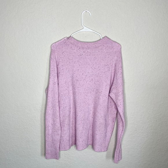 Something Navy Flecked Crewneck Sweater Pink Large - Picture 5 of 10